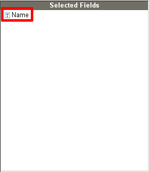 Caspio setting that selects the name field for a search